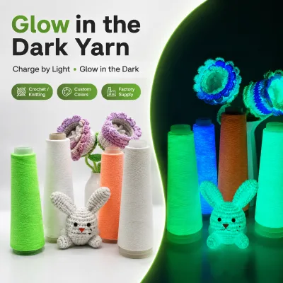 Glow in the Dark Yarn for Hat Runner Beanie Rave Clothes Accent Yarn Luminous Thread for Fashion Accessories and Creative Design
