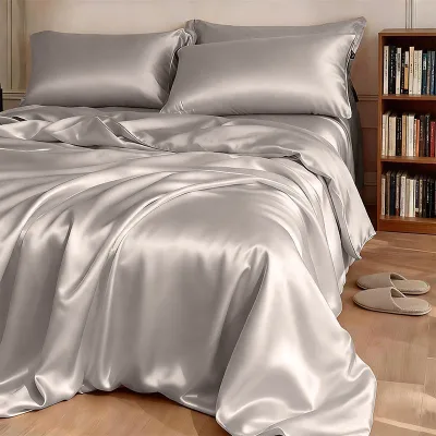 Summer Affordable Luxury Cooling4-Piece Bedding Set New Style for Dorms Single/Double Sizes, Machine Washable, Lightweight