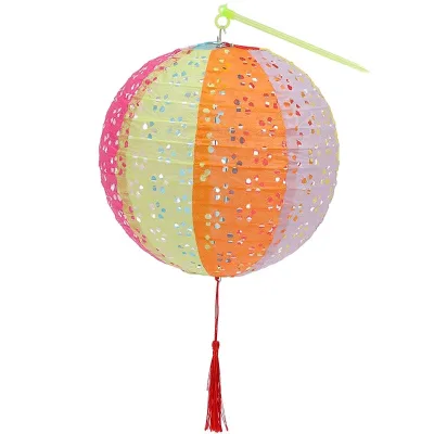 Mid-autumn Handheld Paper Lanterns Wholesale Light-emitting Ancient Style Hanfu Decorative Holiday Honeycomb Ball Pendant