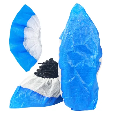 Disposable PP+CPE Shoe Covers Waterproof Anti-slip Nonwoven Protective Boot Covers for Hospital Home Cleanroom