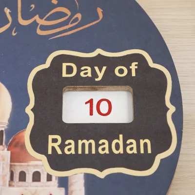 Time Piece Calendar 2024 Eid Countdown Calendar Pendant Decoration 30 Days Til Eid Eid Mubaraks Ornament Ramadan Advent Calendar