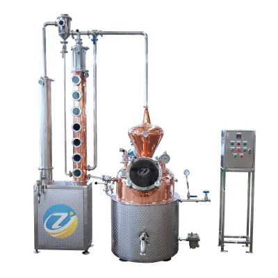 SUS304 High Efficiency 50L-5000L Ethanpl Rotovapor Copper Pot Still Distillation