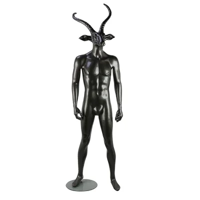High Quality Window Display Black Color Full Body Antelope Head Male Mannequin
