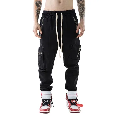 Men's Multi Pockets Streetwear Cargo Harem Pants Hip Hop Casual Male Track Pants Joggers Trousers Fashion Men Long Cargo Pants