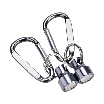 Magnetic Release Clip Holder Keeper for Fly Fishing Tackle Landing Net Spring Snap Clips Hook