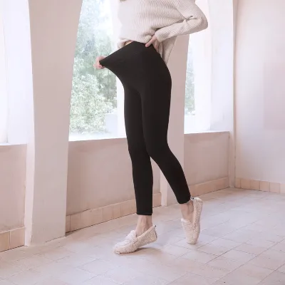 Women's High Elasticity Trouser Fleece Thermal Thick Lady Pants Warm Winter Black Leggings Seamless Oversize