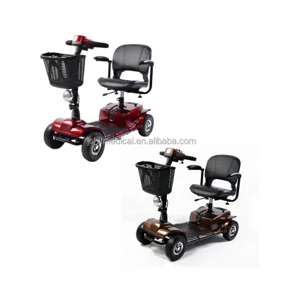 Red Foldable Adult Handicapped 36V 10Ah Lithium Battery Mobility Scooter Travel 4 Wheels Elderly