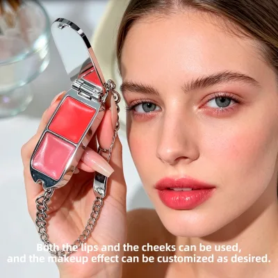 Wholesale Custom Logo Glow Lipstick Balm Lip Link Gloss Palette Blush Tint Hand Chain Pop Lip And Cheek Blush Cream