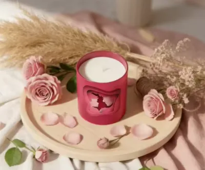 C&H Romantic Valentine's Day Scented Candles Pink Artistic Jar Candles for Wedding & Party