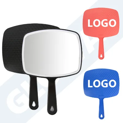 Hot Plastic Square Shaped Large Makeup Salon Beauty Barbering Hairdresser Handheld Cosmetic Mirror for Home and Salon Use