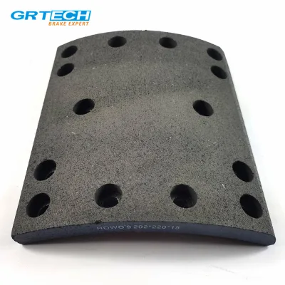 GRTECH Consistent Braking Power Fade-Resistant Non-Asbestos Auto Truck Parts Heavy Duty Truck Brake Lining for Howo