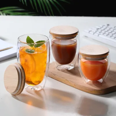 56H High borosilicate glass multi-specification egg-shaped household transparent drinks insulated double-layer water glass cup