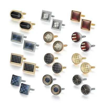 Design Custom Cufflinks Design Your Own logo Metal Cufflinks Gold Plated Cuffs DIY Jewelry Making Men's Luxury Cufflinks
