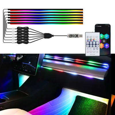 Symphony car interior central control atmosphere light modified led acrylic USB car atmosphere light water decorative light