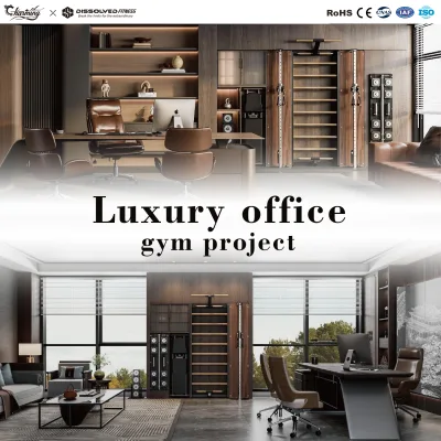 Office Wellness Wooden Gym Equipment Corporate Fitness Room Design Solid Wood Custom Project Solution Full Set Commercial