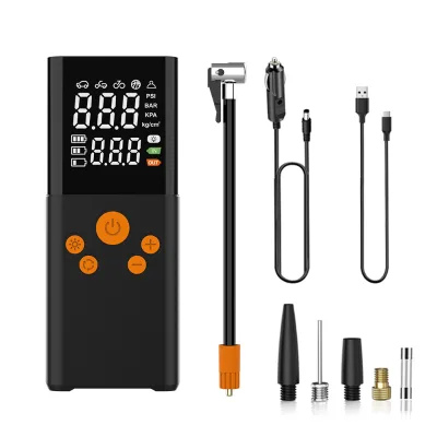 Portable Wireless Bicycle Tire Pump,22 Cylinder Double Screen Digital Display 12V,small Tire air Compressor, Tire Ball Inflation
