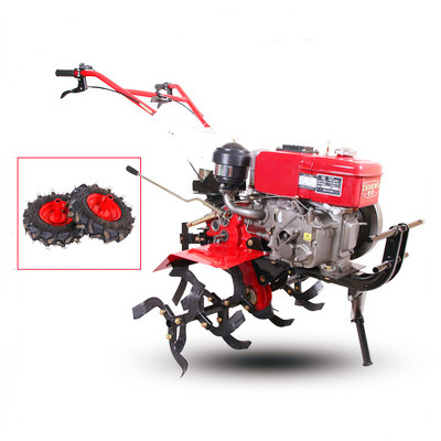 Multifunctional Crawler Micro-tiller, Self-propelled Rotary Tiller, Ditching, Small Agricultural Field Management Cultivator