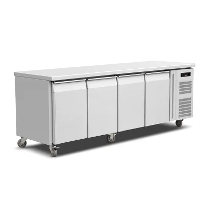 FEELART Commercial Refrigeration Equipment Horizontal Style Double Doors Counter Freezer Fan Cooling Reach-In Kitchen Stainless