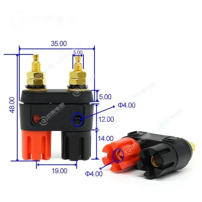 High Quality 4mm Double Screw Type Gold Plated Banana Plug Jack Socket Binding Post for Speaker Amplifier Banana Tip Connectors