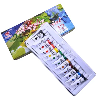 12colors Acrylic Paint Sets for Children with Aluminum Tube