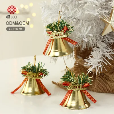 Factory Wholesale Christmas Ornament Luxury Metal Christmas Bells Christmas Tree Decoration Jingle Bells