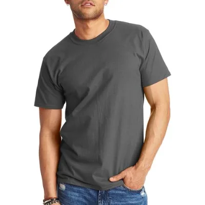 Customized men's round neck breathable plain color short sleeve t-shirts