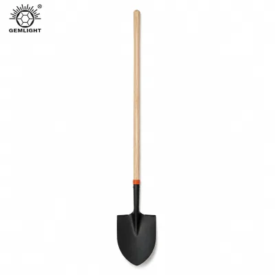 Industrial Manganese Steel Long Handle Shovel, Heavy Duty Round Mouth Spade for Coal Digging Mud Removal Trenching
