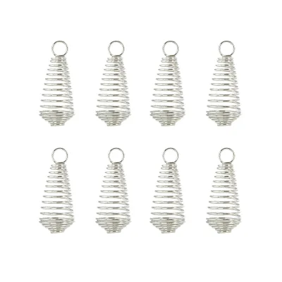 Spiral Bead Cage Pendant Stone Crystal Necklace Holder DIY Jewelry Making Accessory