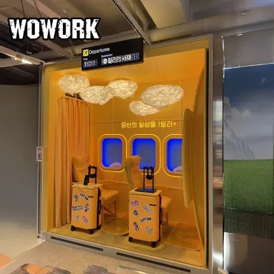 WOWORK Iron Instagrammable Spot Detachable Themed Brand Exhibition Photography Wall for Mall Display Decoration