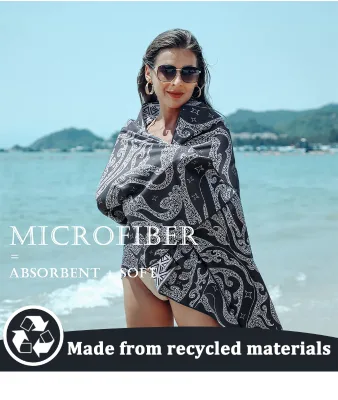 2026 Quick Dry Wholesale Custom logo Pattern High Quality Womens Wearable Digital Print Personalized Modern Beach Towel