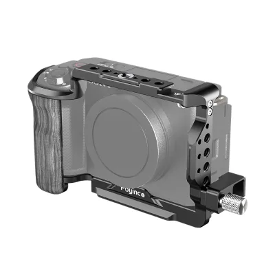 Aluminum Camera Cage with Anti-Scratch & Portable Design Quick Release Plate Built-in Threaded Holes & Cold Shoe for ZV-E1