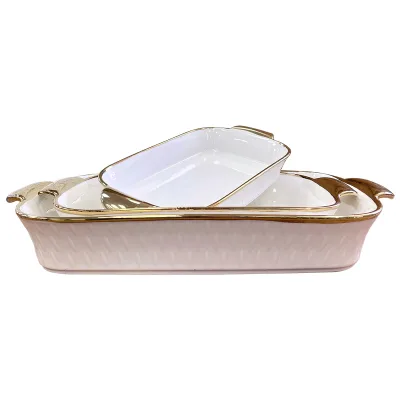 Heat Resistant Multi Size Luxury Baking Pan Ceramic Bakeware Tray Dish
