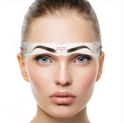 Hands Free Eyebrow Kit Eyebrow Stencil Kit with razor and Strap 12 Pcs Different Eyebrows Shape Stencil Kit Template Makeup