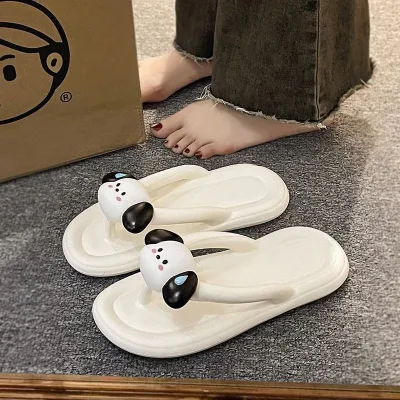 New Arrival Summer Flip-Flops for Women Cute Puppy Printed Slide Sandals EVA Insole Outwear for Beach