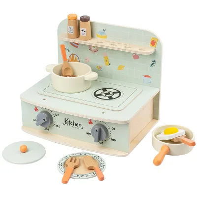 Multifunctional Realistic Modern Kitchen Toy Role Play Pretend Cooking Board Games  Wooden Desktop Kitchen Play Set