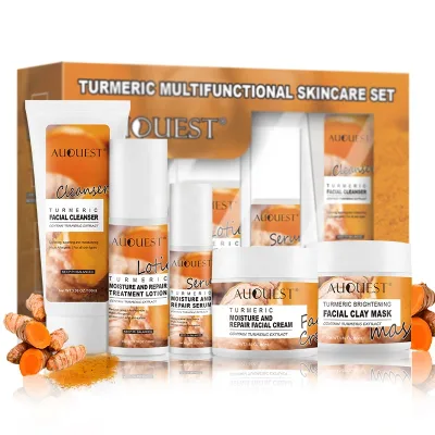 OEM Private Label Korean Natural Organic Moisturizing White Cream Facial Acne Beauty Turmeric Skin Care Products Set for Women