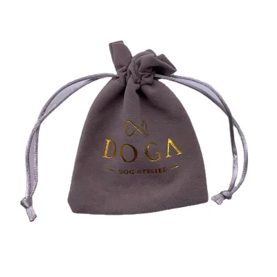 high quality blue round bottom velvet pouch for jewelry