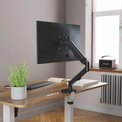 Auki Brazo De Monitor Con Resorte De Gas, Altura Regulable, Soporte De Escritorio Individual Para Monitores De 32 Pulgadas