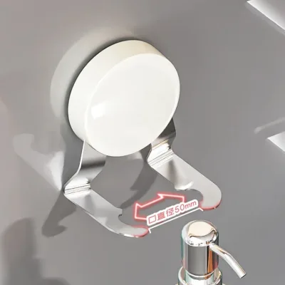 Adhesive Toilet Wall Hanger Punch-Free Bottle Hanger for Bathroom Shampoo Shower Gel Storage Coat Rack for Door Packaged in Bag