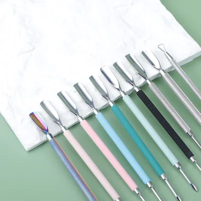 High Quality Pink Custom Logo Cuticule Pusher Sample Kit Silicon Nail Applicator Cuticle Nail Pusher