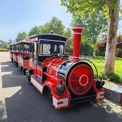 Vintage Style Trackless Train Kids 29 Seats Gasoline/Electric Trackless Train Ride Outdoor Shopping Mall Entertainment Center