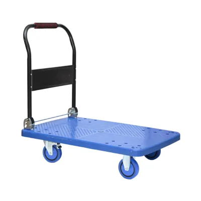 Four Wheels Plastic Shopping Foldable Hand Truck Cart Platform Trolley