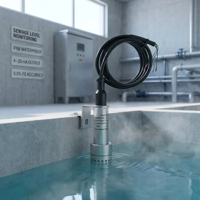 Heavy Duty Sewage Level Transmitter 150% Overload Protection for Hydraulic Monitoring