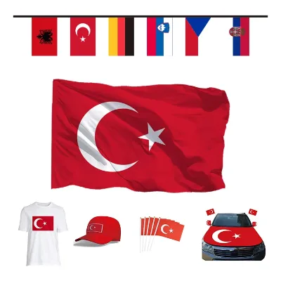 New Arrivals Manufacturer Wholesale Turkey Flag All Over the World Custom Championship Turkey Soccer Fans Items