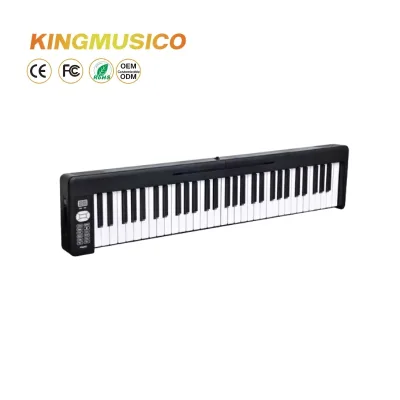 Factory Outlet: 61-Key Portable Folding Electronic Keyboard Piano - White & Black, Ideal for Adult Learning