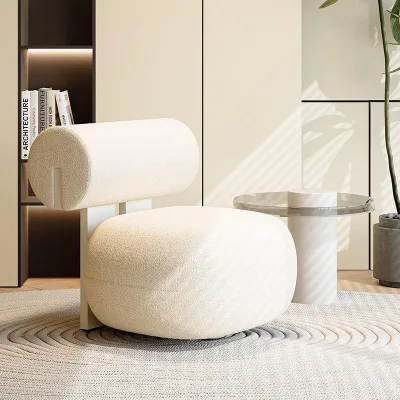 French Cream Wind Single Sofa Chair Net Red Hotel Homestay Living Room Balcony Bedroom Lazy Casual Sofa Chair