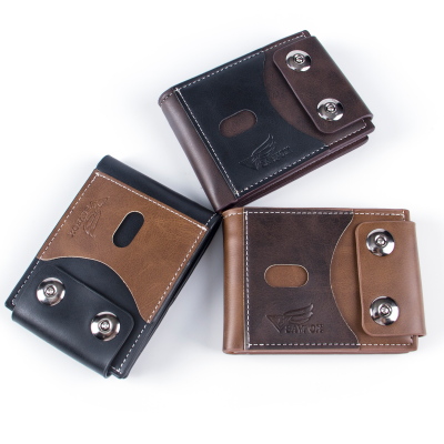 Men's Folding Wallet Original Leather Wallet Retro Leather Wallet Anti Theft Leather