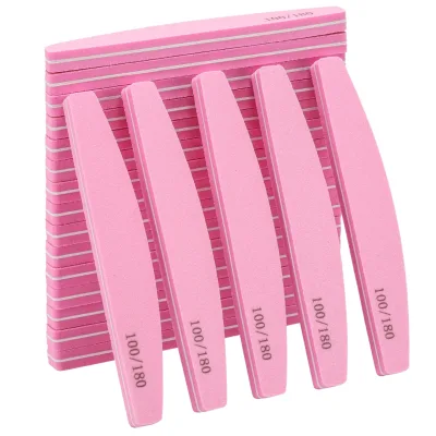 Custom Logo Double Sided Nail Buffer Block 180 Grit Washable Nail Sanding Block for Acrylic Gel Natural Nails Professional Salon