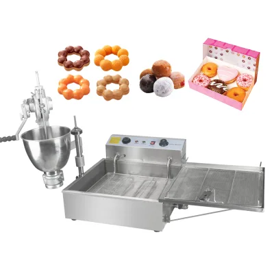 Commercial Manual Breakwater Cake Auto Automatic Mini Ball No Pon De Ring Donut Flower Doughnut Ring Fryer Maker Making Machine