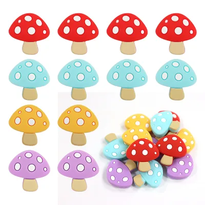 BSN Best Seller Non-Toxic Handmade DIY Silicone Bracelet With Mushroom Bead Hot Jewelry Making Toy Funny Baby Teether Bead